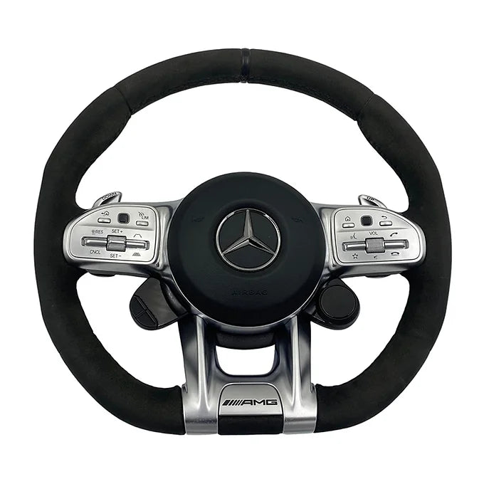 Mercedes-Benz AMG Alcantara Steering Wheel + Performance Buttons – Genuine OEM