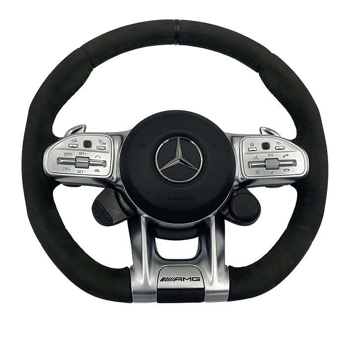 Mercedes-Benz AMG Alcantara Steering Wheel + Performance Buttons – Genuine OEM