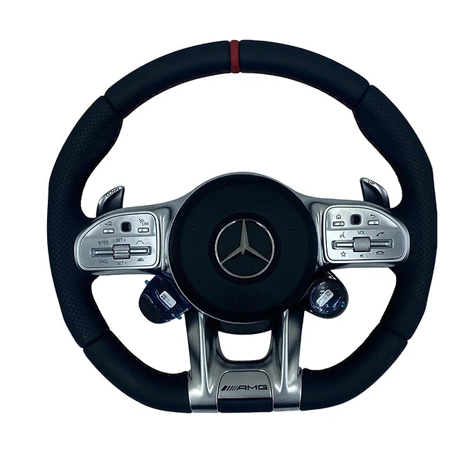 Mercedes-Benz AMG Performance Steering Wheel – Full Leather with Red Stitching & Performance Buttons
