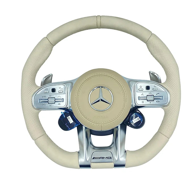 Mercedes-Benz Steering Wheel AMG 2020 LEATHER BEIGE +Performance BUTTONS