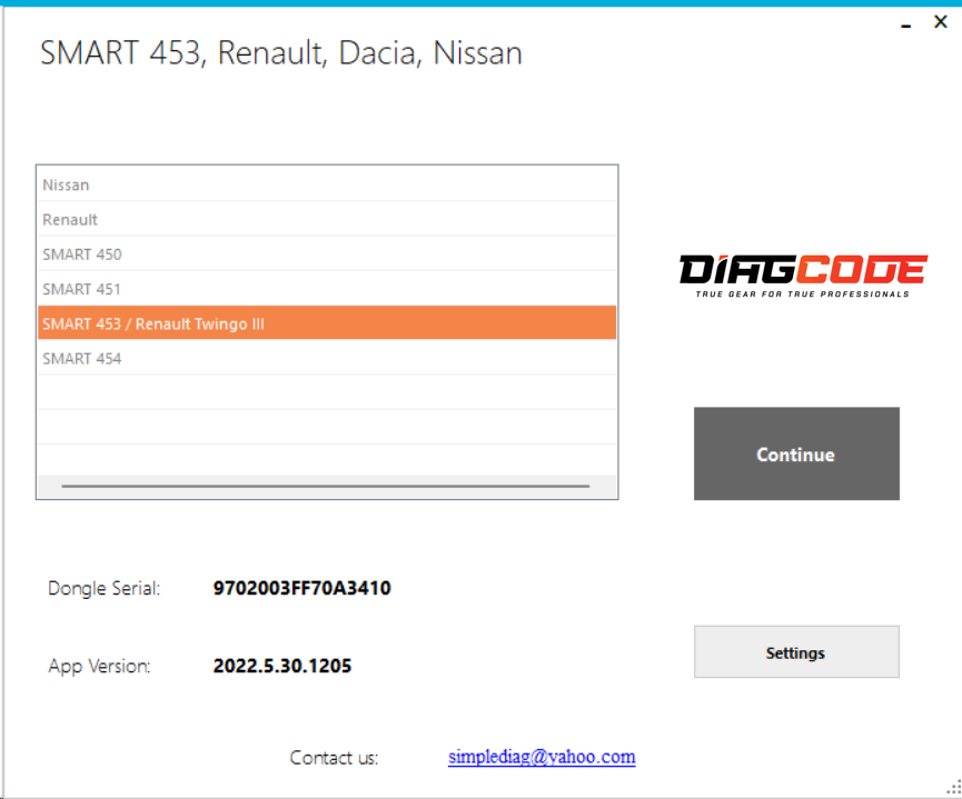 Smart 451, 454, 453/Twingo 3 tool